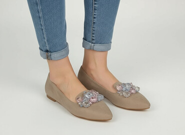 sandały na koturnie z pomponami: Seastar, Ballerinas for women, size 39