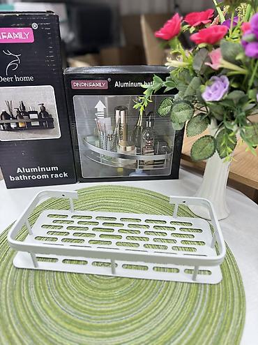 угловая: Угловая и прямая полки для ванной PNPNFAMILY (Aluminum bathroom rack) — 6