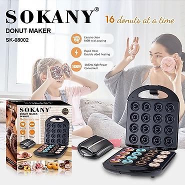 вафельниц: Аппарат для мини-пончиков SOKANY SK-08002 - За один цикл выпекает 16 — 2