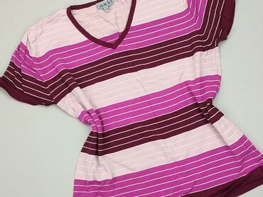 fioletowe bluzki damskie: T-shirt, L, stan - Bardzo dobry
