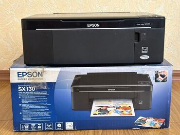 беспроводной принтер: Струйный принтер Epson SX130 в черном корпусе. Подходит для печати