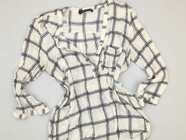 białe bluzki ze złotym nadrukiem: Blouse, Zara, S (EU 36), condition - Good