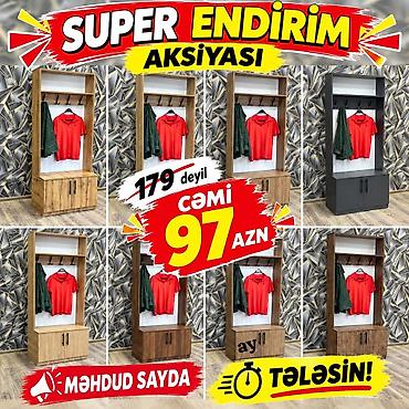 Dəhliz üçün geyim asqısı və şkaflı kompakt modul. - Üst hissədə rəf lalafo.az -da Dəhliz üçün geyim asqısı və şkaflı kompakt modul. - Üst hissədə rəf