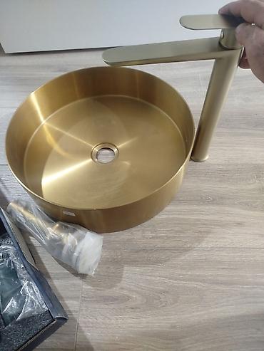 silver kitchen: Раковина для ванной, Особенности: Матовое, Круглая форма, Материал: Металл — 2