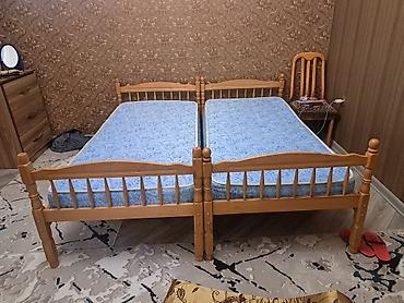 İki ədəd tək nəfərlik taxta çarpayı dəsti. - Material: təbii ağac lalafo.az -da İki ədəd tək nəfərlik taxta çarpayı dəsti. - Material: təbii ağac