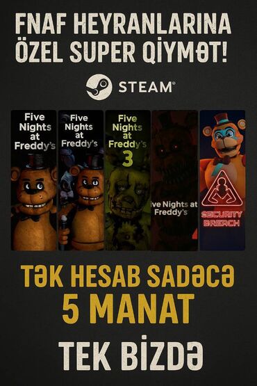 Monitorlar: 🎮 FNAF HƏYRANLARINA XÜSUSİ TƏKLİF! 🔥 Five Nights at Freddy's seriyası
