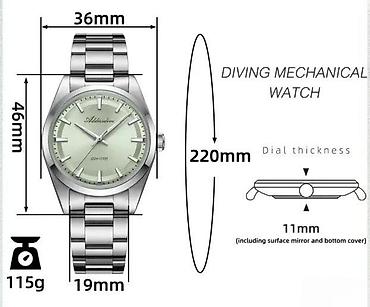 Ručni satovi: ADDIESDIVE AD2066 - 36mm - Mint zelena Potpuno nov muški sat — 6