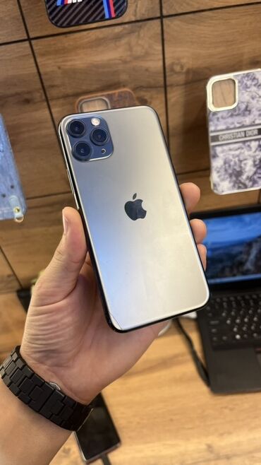 муз аппараттура: IPhone 11 Pro, Колдонулган, 256 ГБ, Күмүш, Каптама, Бөлүп төлөө менен, 100 %