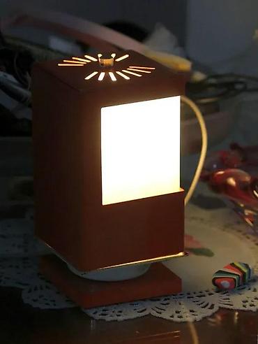 Rasveta: Vtg Atomic Orange Burst Space Age Mid-Century stona lampa. Vintage — 7