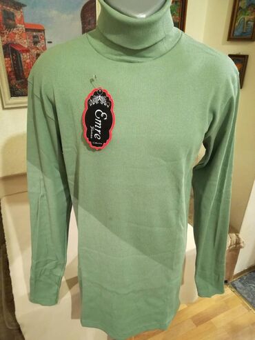 džemper i košulja: Nova muska pamucna rolka Emre u zelenoj boji 3XL. Turska. Vrlo dobra