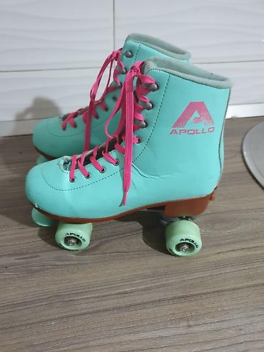 Roleri i rolšue: Rolsule - Boja čizme: mint/tirkizna - Pertle: jarko roze - Visoka — 3