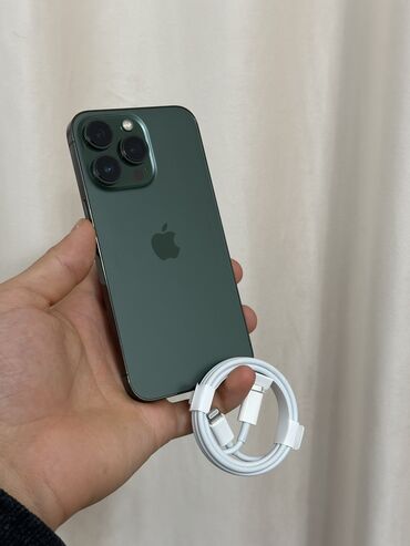 Apple iPhone: IPhone 13 Pro, Б/у, 256 ГБ, Alpine Green, Зарядное устройство, Защитное стекло, Чехол, 79 %