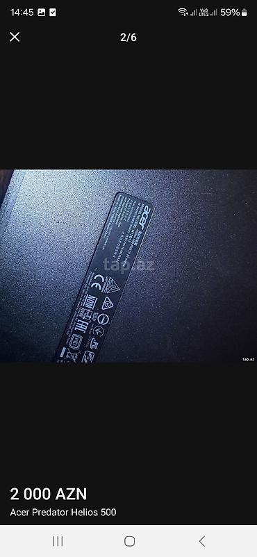 oyun kon: Acer Predator Helios 500 (Model: PH517-51) - Ekran: 17.3", Full HD — 2