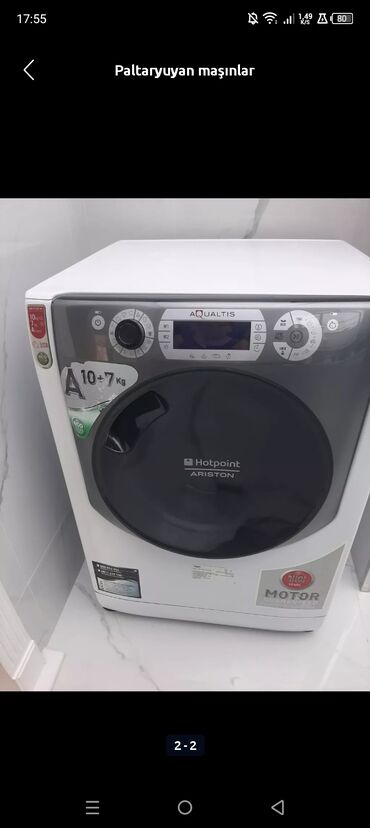 hotpoint ariston soyuducu soyutmur: Paltaryuyan maşın Hotpoint Ariston, 10 kq-dan çox, Qurutma var