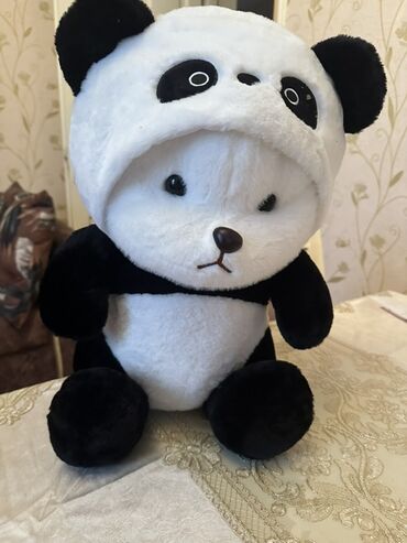 объявление о продаже собаки: Məhsul: Panda temalı plyuş oyuncaq ayı - Rəng: qara-ağ - Material