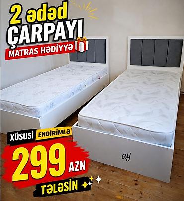 madeyra tek carpayilar: 2 ədəd tək nəfərlik çarpayı paketi - Dəst: 2 ədəd ağ rəngli çarpayı - — 1
