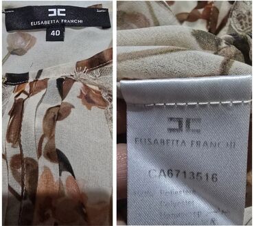 Bluze: Elisabetta Franchi, S (EU 36), Cvetni, bоја - Bež — 2