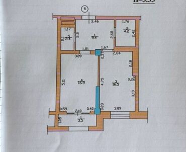 квартира берилет салиева алматинка: 2 комнаты, 53 м², Элитка, 4 этаж, ПСО (под самоотделку)