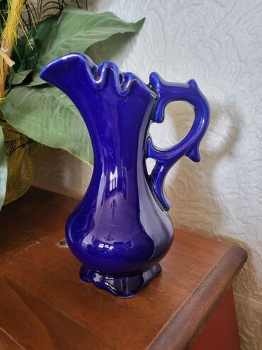 Ostalo posuđe: Bokal porcelan,kobalt,pozlata iz 70ih. Bokal ukrasni nigde — 6