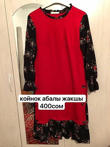 Повседневные платья: Женская одежда 1) Платье комбинированное - Красная основа — 2