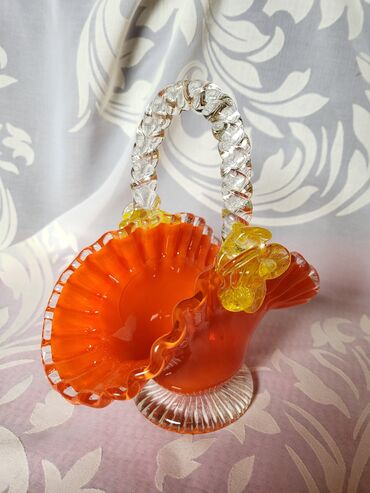 Ostali kućni dekor: Murano nova korpa,duvano staklo 70te. Korpica nova,sve na njoj je — 10