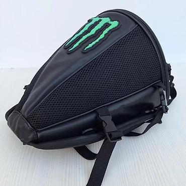 Sportske torbe i rančevi: Motorcycle tank torba – crna, aerodinamičnog oblika, sa zelenim — 3