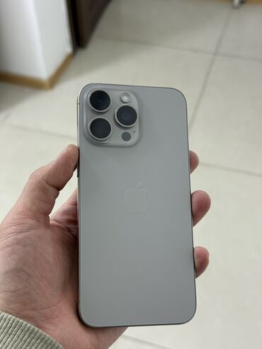 Apple iPhone: IPhone 15 Pro Max, Б/у, 1 ТБ, Natural Titanium, Коробка, В рассрочку, 89 % — 1