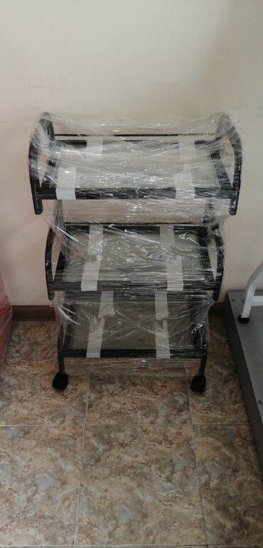 Rəflər, etajerkalar: Etejerka Şüşəli üç mərtəbə Daşıyıcı Katalka Tibbi təkərli daşıyıcı — 8