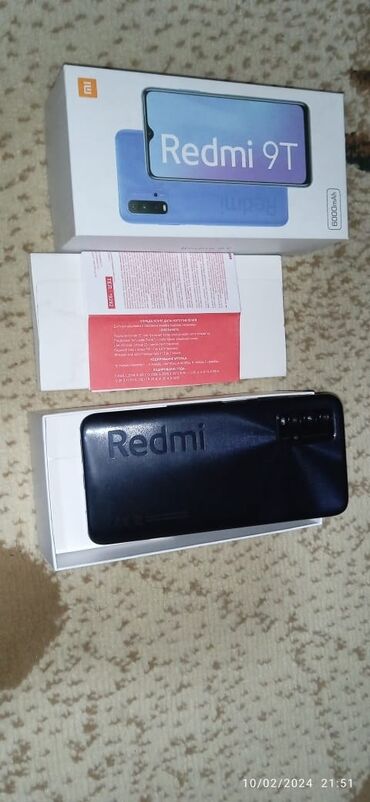 xiaomi redmi 9 t: Xiaomi Redmi 9T, 64 GB, rəng - Qara, 
 Zəmanət, Qırıq, Sensor