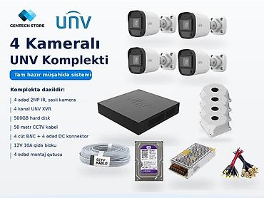 UNV 4-lü kamera dəsti Setə daxildir: UNV 4-lü Kamara Dəsti ☑️1 ədəd