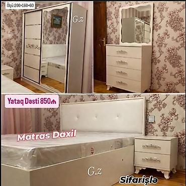 yataq mebeli 300: Yataq dəsti – klassik dizayn, ağ rəngdə Komplekt: - 2 nəfərlik — 1