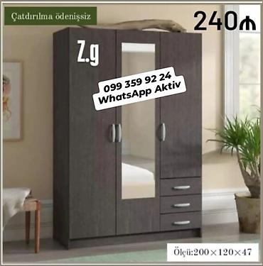 kalidor mebeli: - Üç qapılı geyim dolabı, orta hissədə güzgü - Sağ tərəfdə üç ədəd — 1