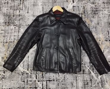кожаный куртки мужской: Куртка 5XL (EU 50), түсү - Кара