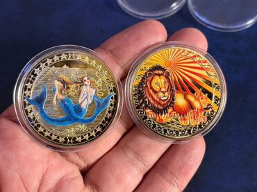 вазы для фруктов и конфет: Məhsul: Zodiak temalı kolleksiya medal/jetonları – 2 ədəd - Dizayn