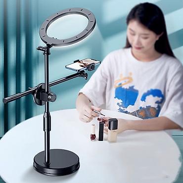 study lamp: Настольный штатив с кольцевой LED-подсветкой и держателем для — 1
