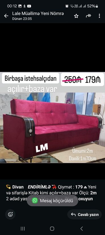 натяжные чехлы на диван бишкек: Divan, Qonaq otağı üçün, Bazalı, Açılan