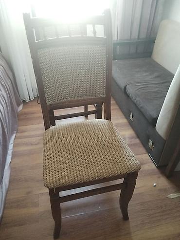 Stullar: Taxta karkaslı yemək otağı stulu - Material: bərk ağac karkas, hörmə — 1
