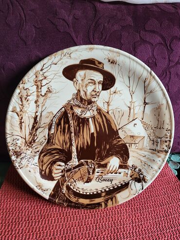 Ostalo posuđe: Tanjir nov iz 80ih Rec Castelroux Francuska,rucni rad,rucno oslikan — 1