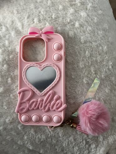 Геймпады, триггеры для телефона: Barbie temalı silikon telefon qabı - Rəng: açıq çəhrayı - Material