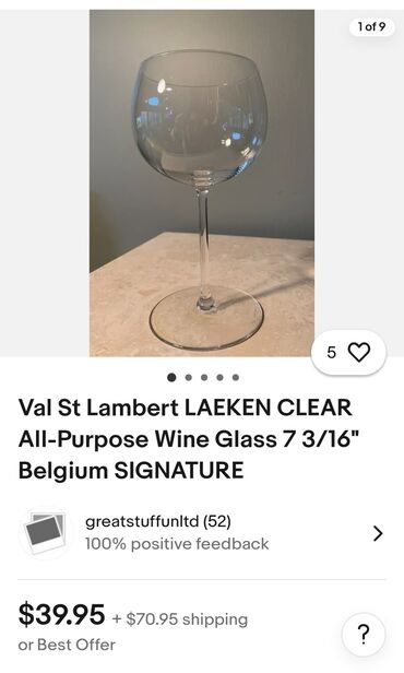 Čaše: Case za vino Val Saint Lambert kristalno staklo 70te. Case — 2