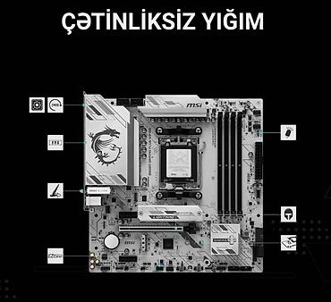 ucuz modemler: MSI B850M GAMING PLUS WIFI6E White, AMD Ryzen 9000, 8000 və 7000 — 6