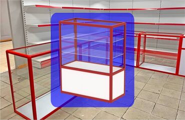 Стеллажи: Прилавок торговый из профиля и стекла, Акция, витрина, для магазина