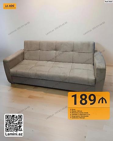 yığma divan: Divan – Kod: 2660 - Ölçü: 200 sm - Mexanizm: Açılan, bazalı (alt — 1