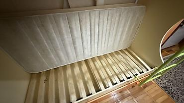 bunk bed: Двухъярусная детская кровать, Б/у, ЛДСП, цвет - Бежевый — 4