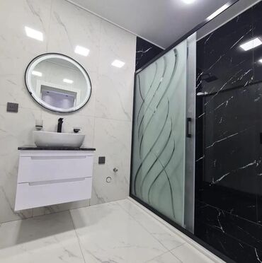 Duş kabinaları, arakəsmələr: Yeni Üstü açıq kabina, Düzbucaqlı, Pulsuz çatdırılma — 4