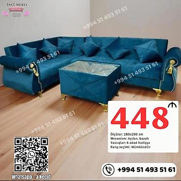 stulla: Künc divan dəsti - Ölçülər: 280 x 200 sm - Mexanizm: açılan, bazalı - — 1
