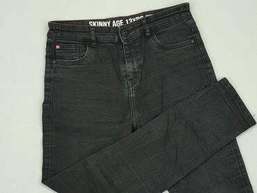 Jeansowe: Spodnie jeansowe, 13 lat, 152/158, stan - Dobry