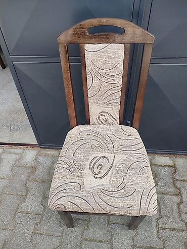 Stolice: Drvena trpezarijska stolica sa naslonom - Konstrukcija: masivno drvo — 14