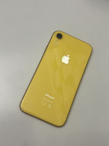 Apple iPhone: IPhone Xr, Новый, 64 ГБ, Желтый, Зарядное устройство, Защитное стекло, Чехол, 79 %