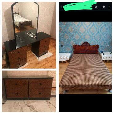 Мебель для дома: Двуспальная кровать, Трюмо